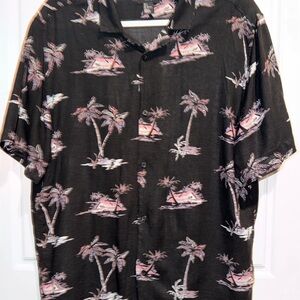 H&M Black Tropical Print Men's Shirt